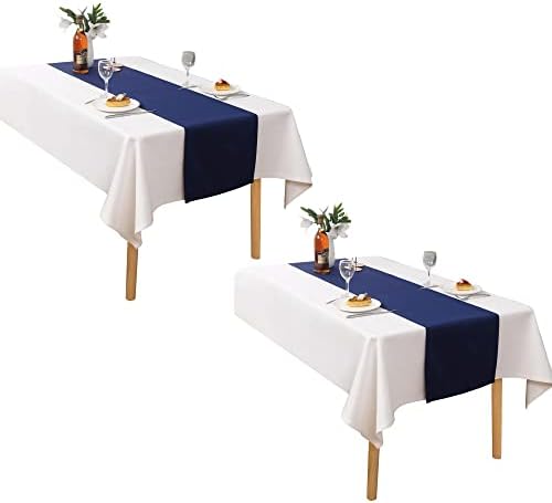 DUALIFE Navy Table Runner 14x72 Inch 2 Pieces