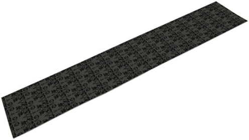 Black Skeleton Table Runner Victorian Gothic Floral Design