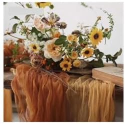 Joanlody Terracotta Cheesecloth Table Runner 10ft