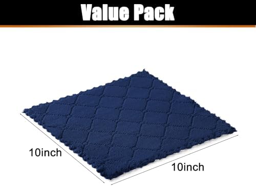Mordimy 24 Pack Dish Towels 10x10 Dark Grey Navy Blue