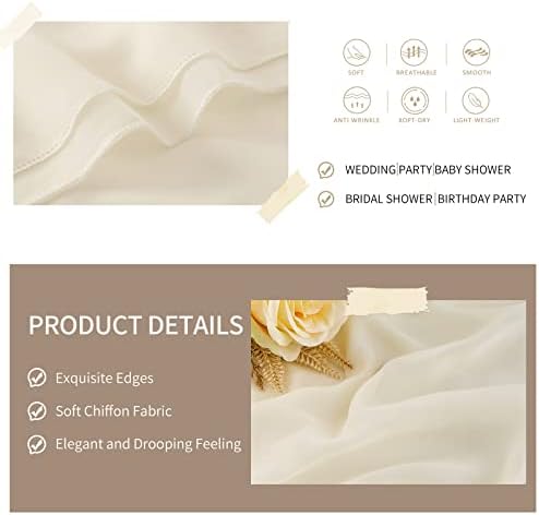 Ivory Chiffon Table Runner 2 Pack Romantic Wedding Decor