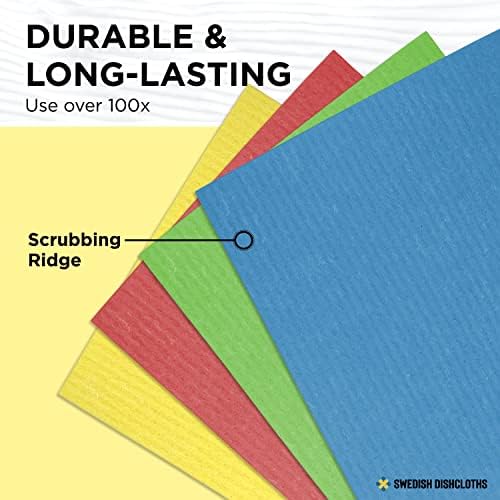 Wettex Swedish Dishcloths 10 Pack Reusable Eco-Friendly Cleaning Towels