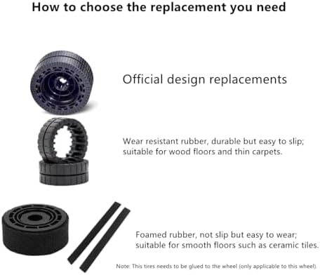 4 Pack Wheel Tires for iRobot Braava Jet M6 Replacement