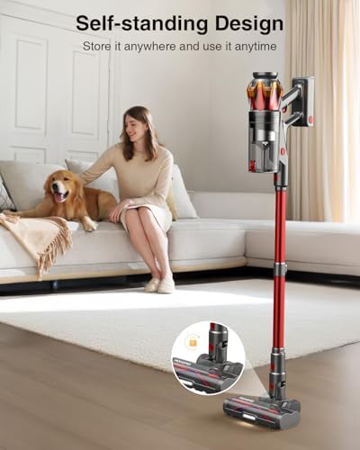 Cordless Vacuum Cleaner with 580W Power and OLED Touch Screen