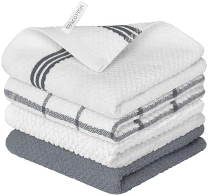 Artoid Mode 12x12 Inch Cotton Dishcloth Set of 4