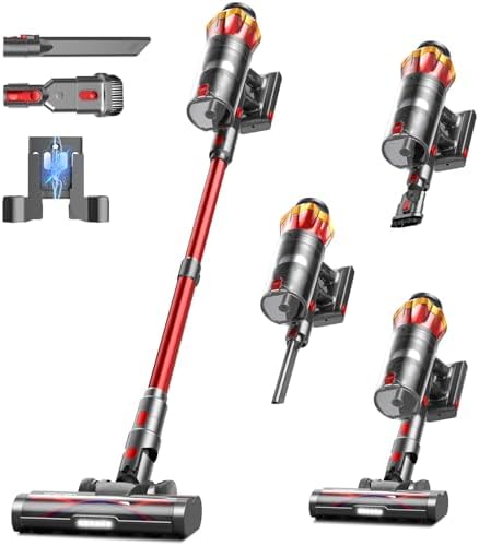 Cordless Vacuum Cleaner with 580W Power and OLED Touch Screen