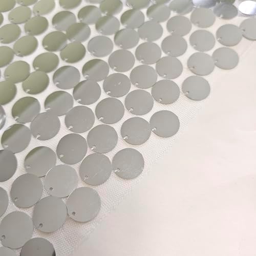JYFLZQ Silver Sequin Table Runner 12x108 Inch 1 Pack
