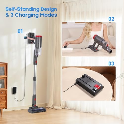 PRAVOLE 8-in-1 Cordless Stick Vacuum Cleaner