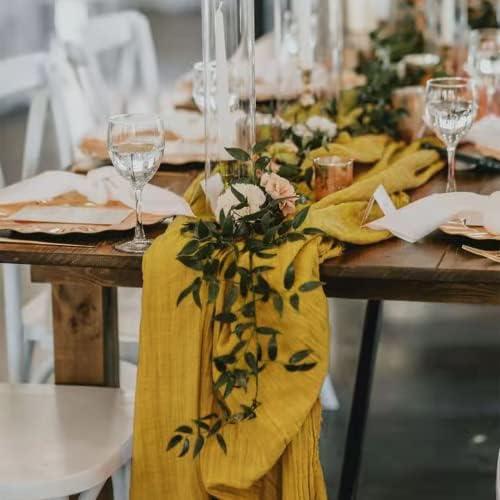 Elegant Gauze Cheesecloth Table Runner 36x120 Inches