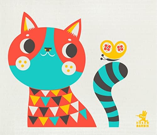 Swedish Dishcloths Pack of 3 with Dog Cat Owl Designs