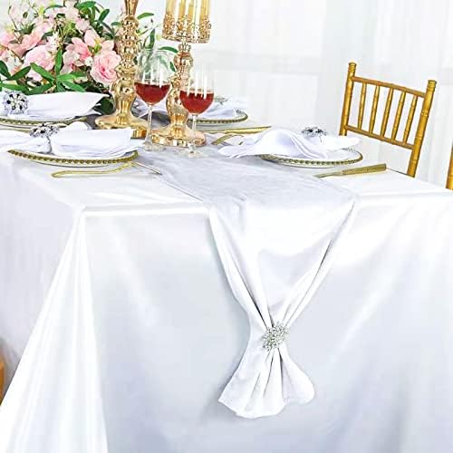 13 x 108 Italian Velvet Table Runner - White