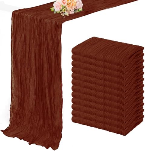 12 Pack Terracotta Cheesecloth Table Runner 10FT