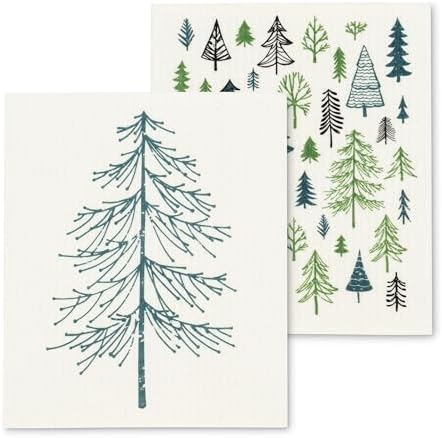 Abbott Collection Trees Dish Cloths Set of 2 65x8