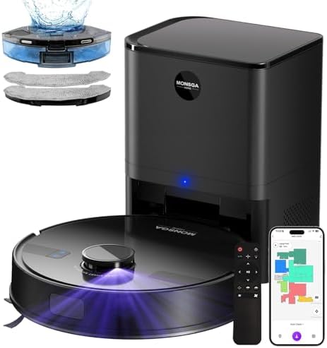 MONSGA Robot Vacuum and Mop Combo with 5000Pa Suction