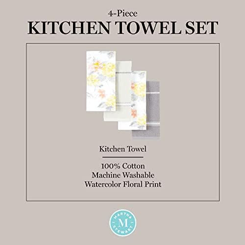 Martha Stewart Amber Floral Kitchen Towel Set of 4