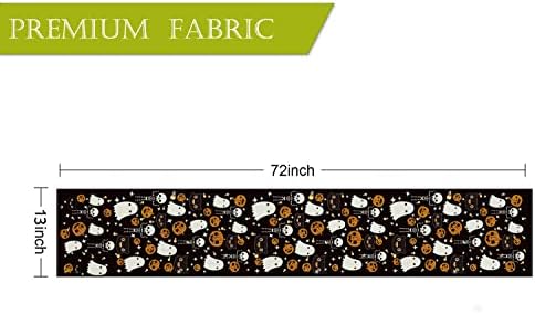 GAGEC Halloween Table Runner Black Cat Pumpkins