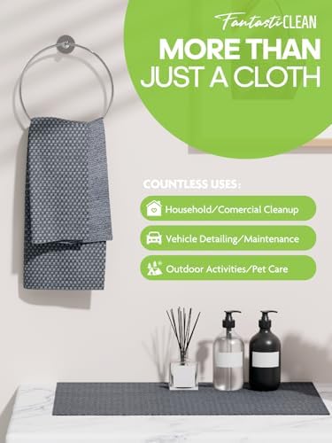 Fantasticlean Large Tear-Away Microfiber Cloth Roll 18 x 12 24 Sheets DimGrey