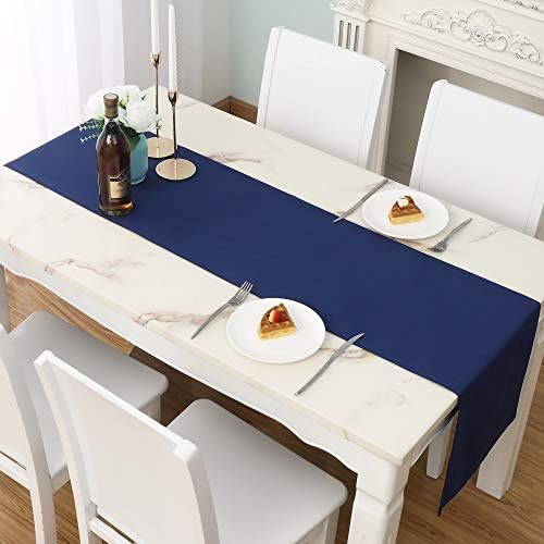 DUALIFE Navy Table Runner 14x72 Inch 2 Pieces