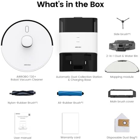 AIRROBO T30 Robot Vacuum and Mop with Self-Emptying