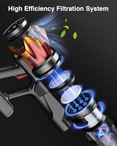 Cordless Vacuum Cleaner with 580W Power and OLED Touch Screen