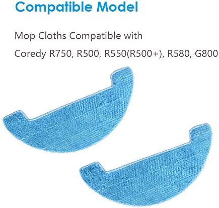 4PCS Replacement Mop Cloths for Coredy Robot Vacuums