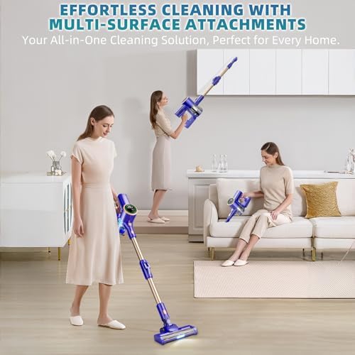 Cordless Vacuum Cleaner with 180 Bendable Wand and Touch Screen