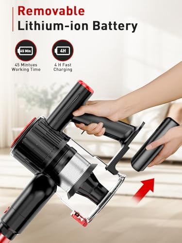 Titiopy Cordless Vacuum Cleaner with 40Kpa Suction Power