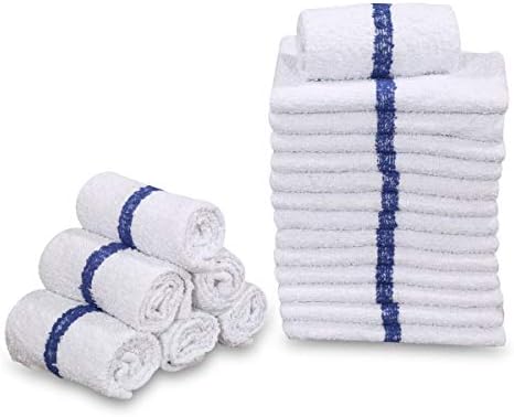 GOLD TEXTILES 12 Pack White Cotton Blend Bar Mops