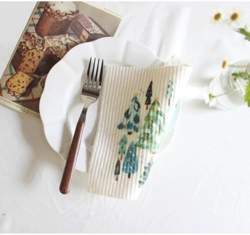 TREEWOO Reusable Dish Cloths Set of 6 Natural Cotton