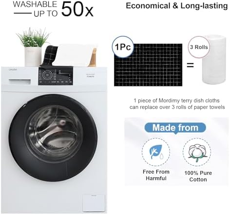 Mordimy 100 Cotton Dish Towels 16x26 4 Pack Black
