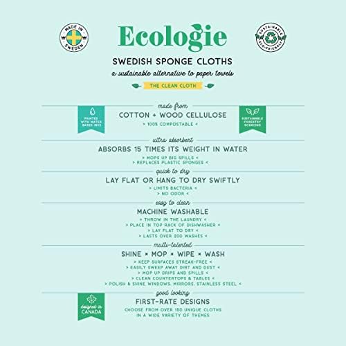 Swedish Sponge Reusable Dishcloth Set of 3