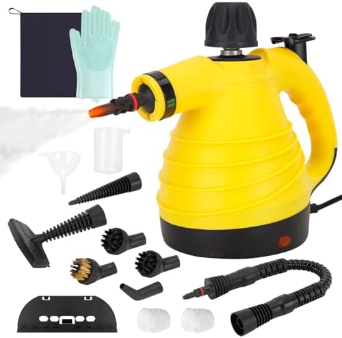 STRCEAT Handheld Steam Cleaner with 12 Accessories and Safety Lock