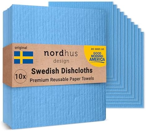 Nordhus Design Swedish Dishcloths 10-Pack Blue Reusable