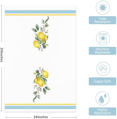 Yellow Lemon Seasonal Kitchen Towels Set of 2