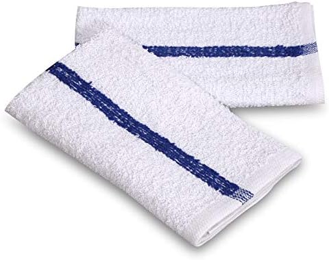 GOLD TEXTILES 12 Pack White Cotton Blend Bar Mops
