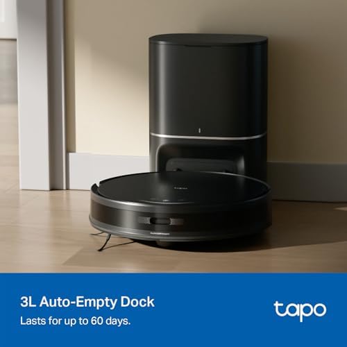 Tapo Ultra-Slim LiDAR Robot Vacuum and Mop with Self-Emptying Dock