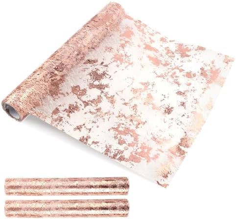 3 Piece Rose Gold Table Runner with Glitter Sequins
