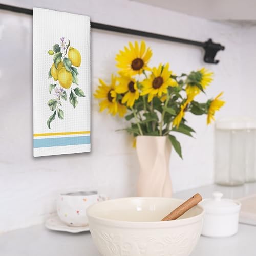 Yellow Lemon Seasonal Kitchen Towels Set of 2