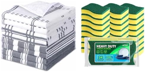 AIDEA Kitchen Towels 24 Count Dish Cloths Set