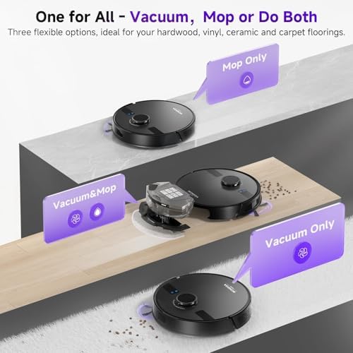 MONSGA Robot Vacuum and Mop Combo with 5000Pa Suction