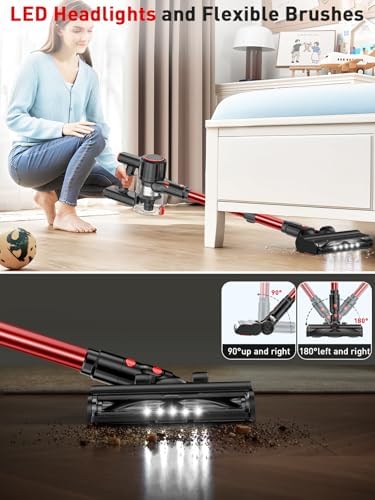 Titiopy Cordless Vacuum Cleaner with 40Kpa Suction Power