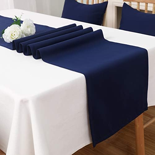 DUALIFE Navy Table Runner 14x72 Inch 2 Pieces