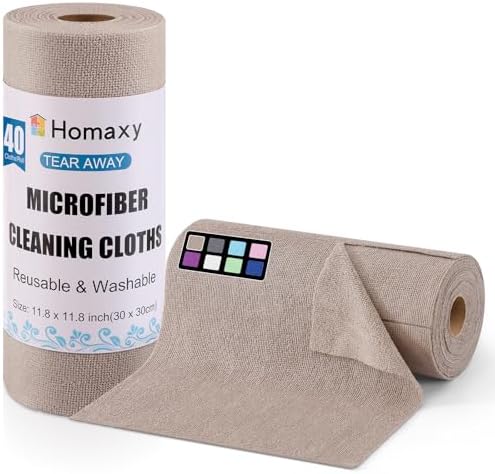 Homaxy Tear Away Dish Cloths Rolls 40 Sheets