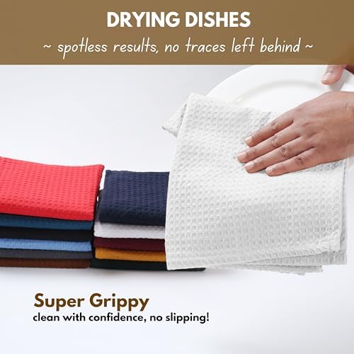 Native Fab Waffle Dish Cloths 18 Pack - 12x12 White