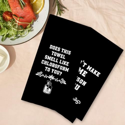 Funny Kitchen Towels Set of 2 with Sarcastic Quotes