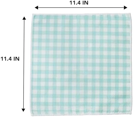 Martha Stewart Microfiber Cleaning Cloths 11 Inches Teal Gingham 24 Count