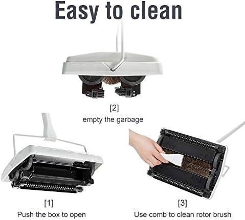 JEHONN Carpet Floor Sweeper with Horsehair Manual Non Electric