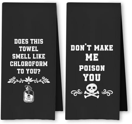 Funny Kitchen Towels Set of 2 with Sarcastic Quotes