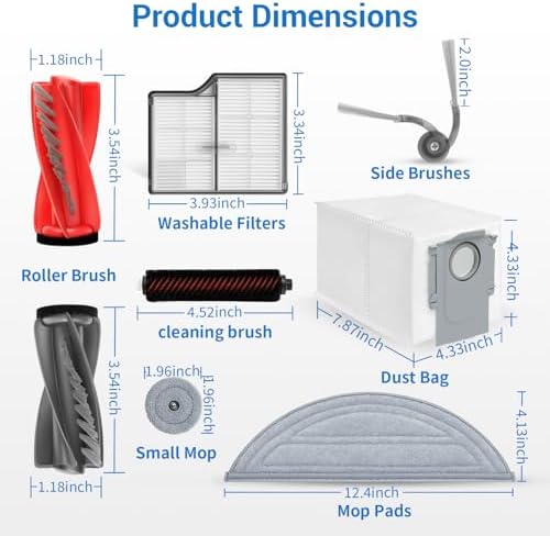 29Pcs Replacement Parts Kit for Roborock Saros 10 Robot Vacuum