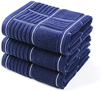 Anyi 100 Cotton Dish Towels Set of 3 Navy